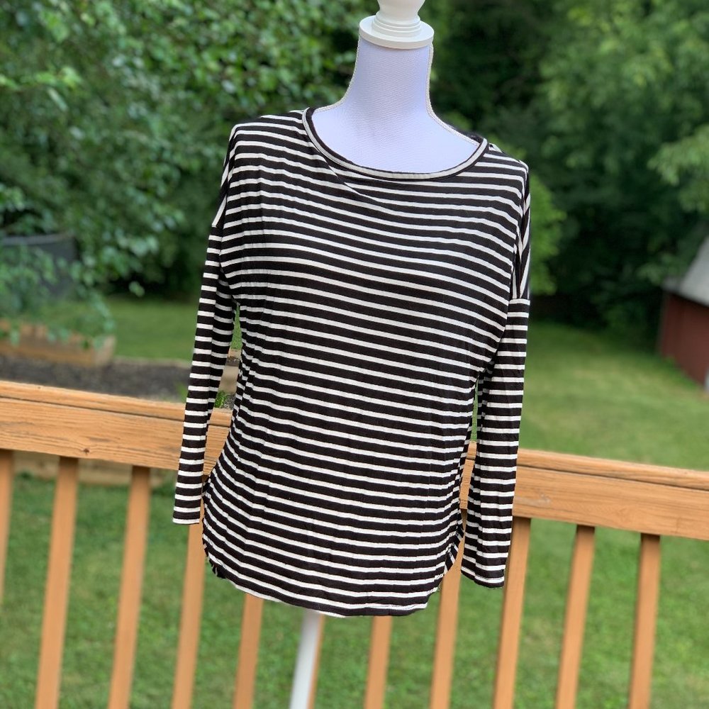 Peyton Jensen - Black and White Striped Shirt